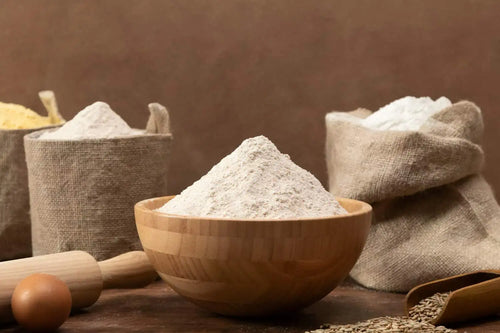 different flours placed on a table