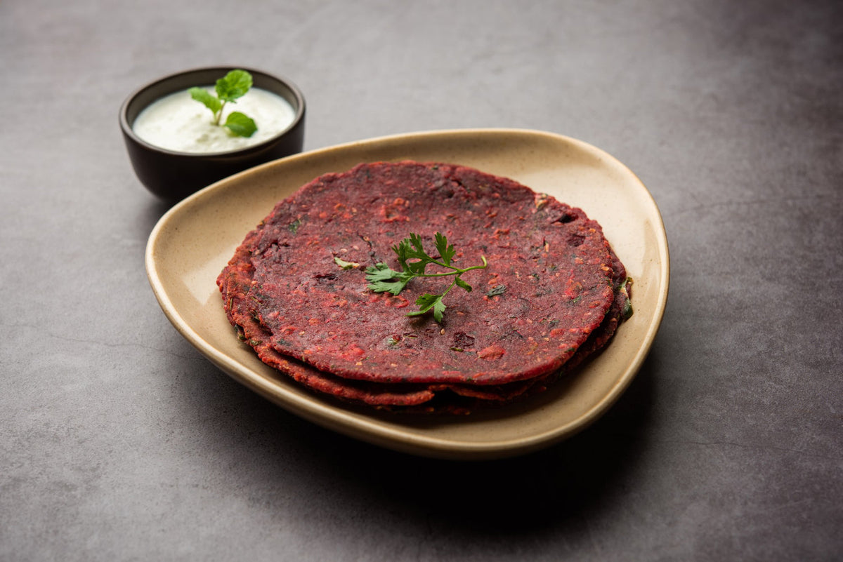 Beetroot Paratha with Curd