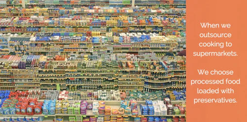 A section of eating items in a supermarket