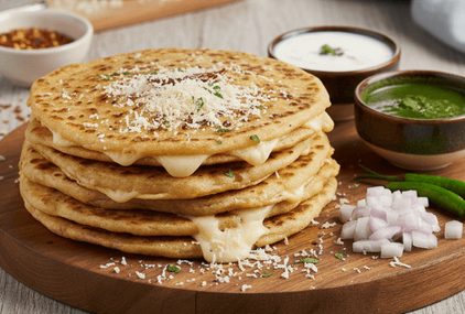 Cheese Paratha Recipe - How to Make Cheese Paratha at Home